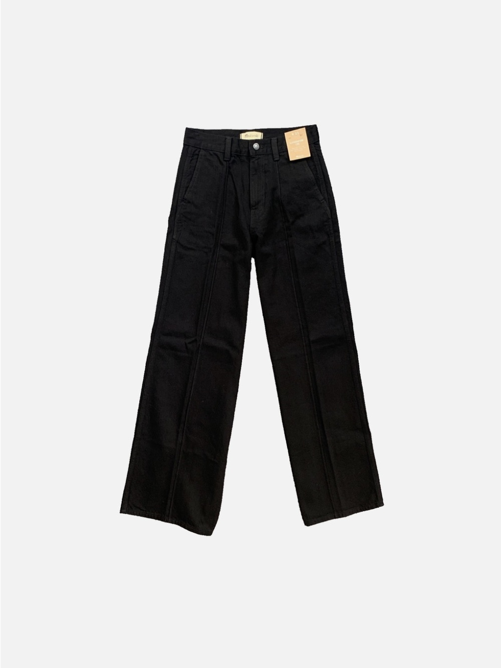 Madewell Jeans Womens Black Denim Super Wide Leg Trouser Tailored Pintuck